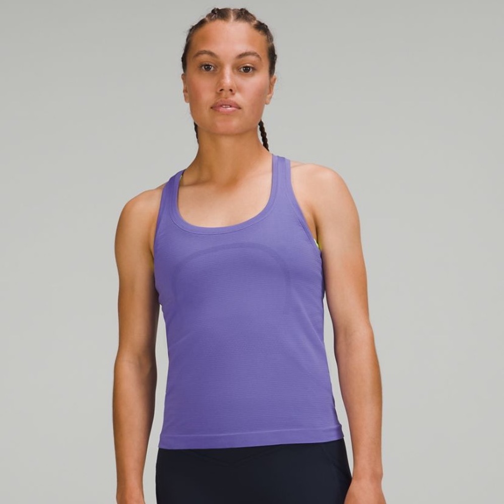 Lululemon Swiftly Tech Racerback Tank top 2.0, race length sz 4, Charged Indigo